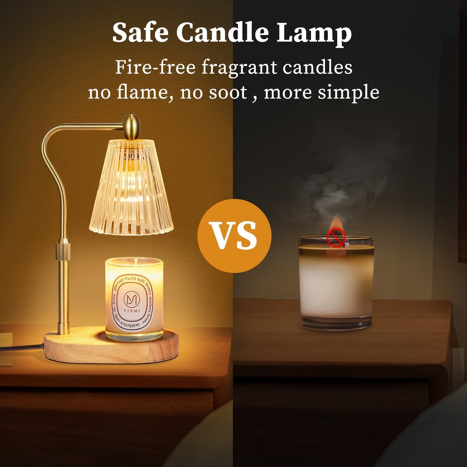 Cozy Warming Candle Lamp With Adjustable Height And Timer