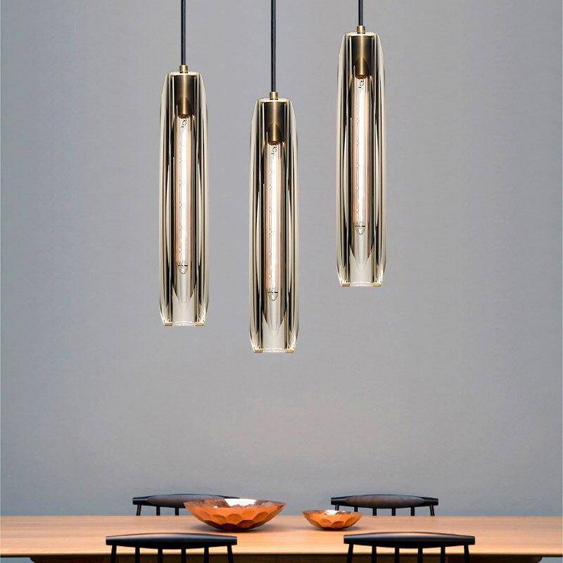 June Brass Designer Glass Pendant Lamp Smoky | ventumra