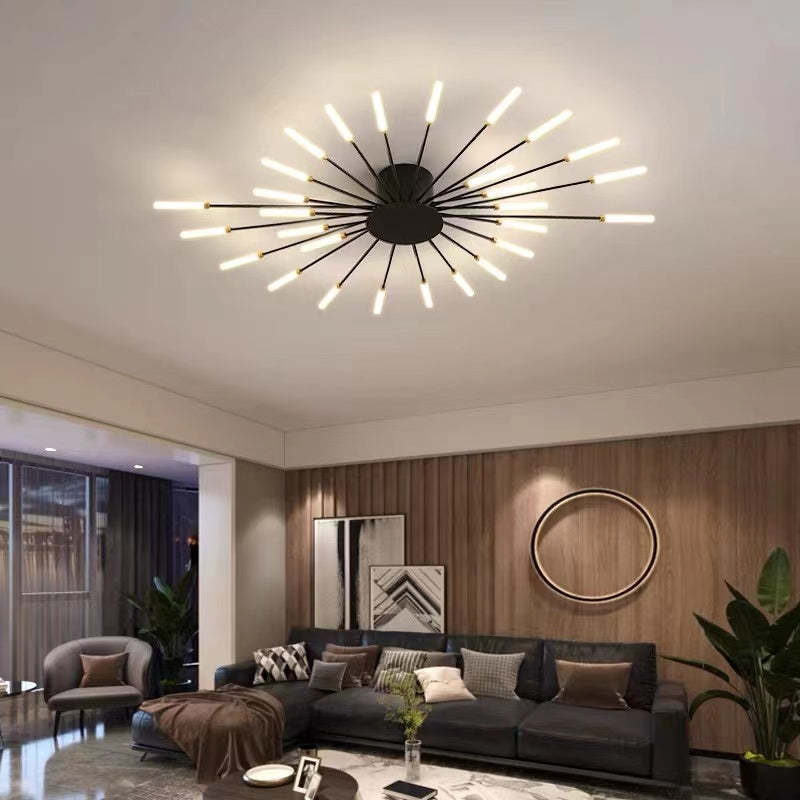 Wesley Flush-Mount Ceiling Light Fireworks, Black/Gold - Neutralighting