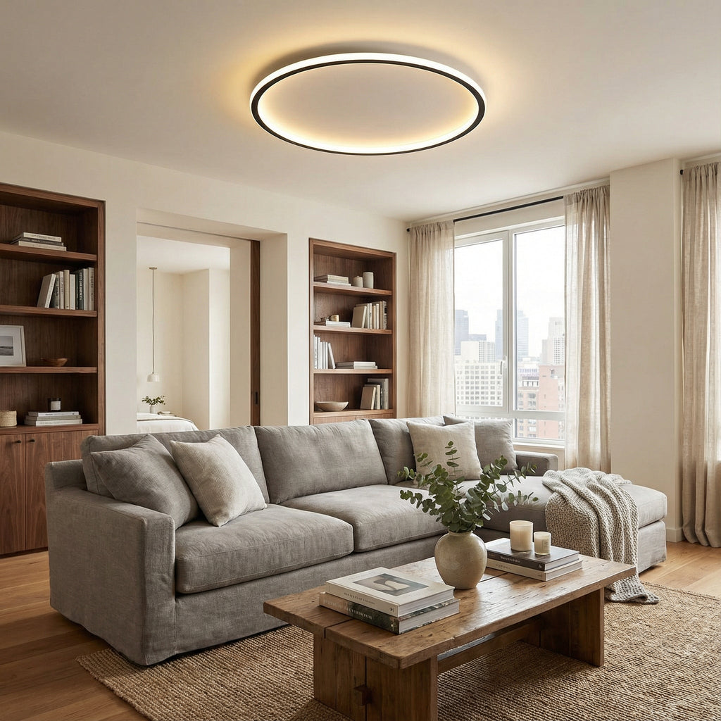 Skandinavisk rund Halo-loftlampe | Ventumra