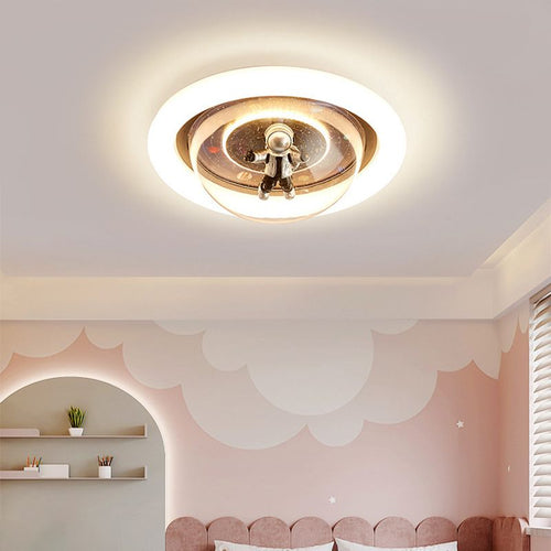 Aria Cosmic Astronaut & Galaxy Motif Flush Mount Ceiling Light | ventumra