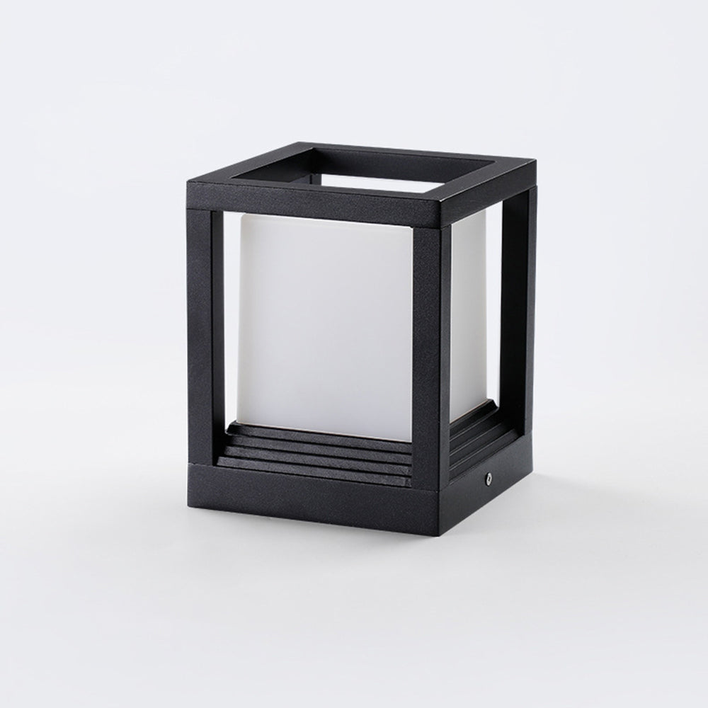 Ray Modern Rectangular Metal Outdoor Lamps, Black | ventumra