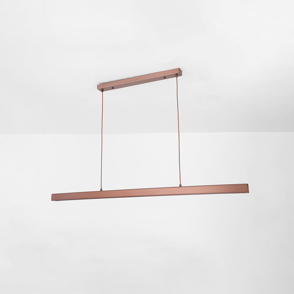 Nowoczesna liniowa metalowa lampa wisząca LED Thala, czarno-brązowa | ventumra