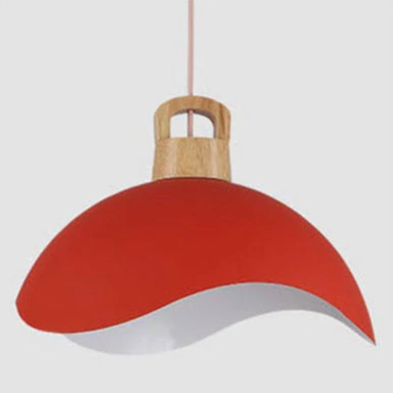 Valentina Colorful Shade Single Pendant Lights, Wood & Metal | ventumra