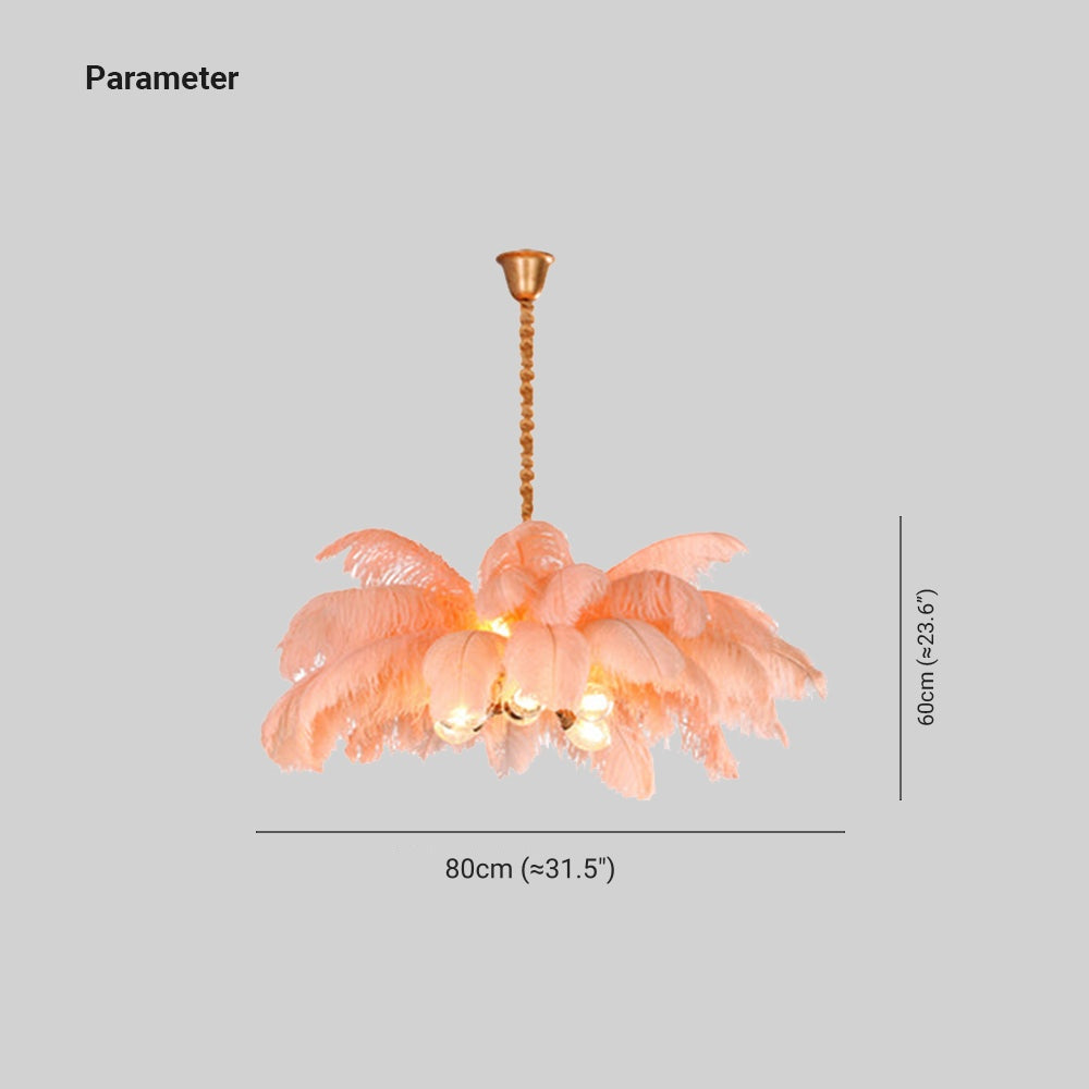 O'Moore Nordic Luxury Pendant Light, Brass/Feather | ventumra