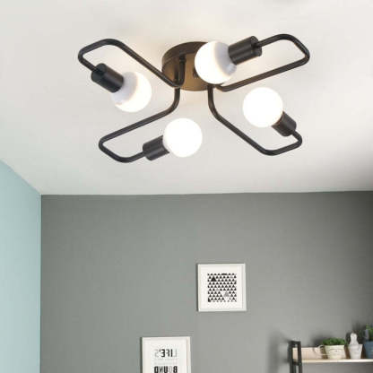 Arisha Vintage Modern Minimalist Industrial Metal Black Ceiling Lamp | ventumra
