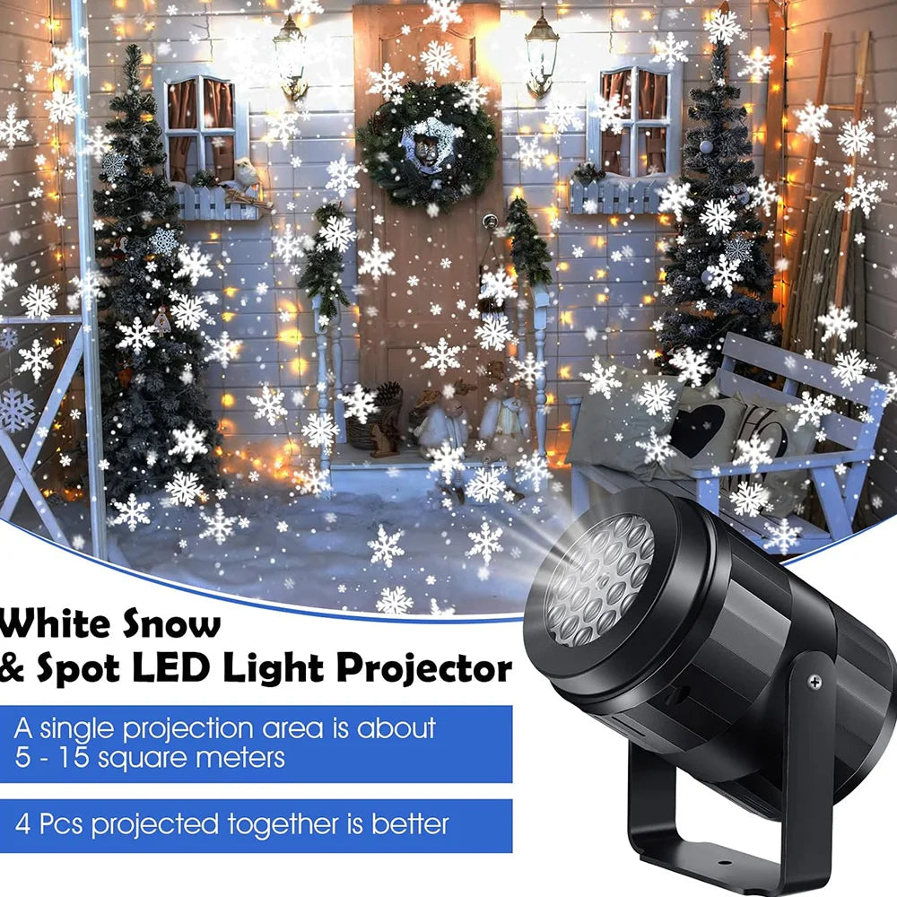 Snowflake Magic LED Projector — USB Powered, Weatherproof