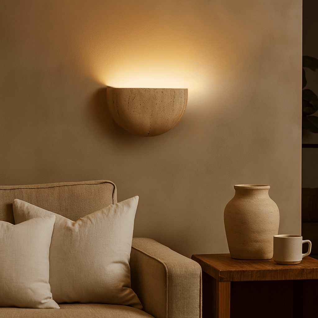 Plaster Half Bowl Wall Light | Ventumra
