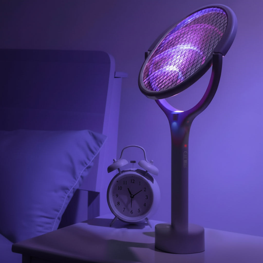VoltGuard 5-In-1 Electric Mosquito Swatter — Cordless, Rechargeable, Integrated LED