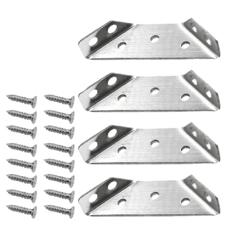 Stainless Steel Furniture Corner Connectors — Trapezoid Support
