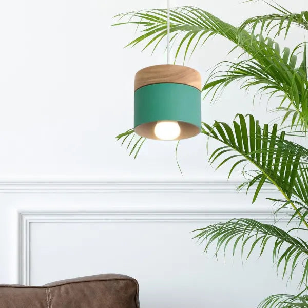 Valentina Modern Can Shape Metal/Wood Pendant Light | ventumra