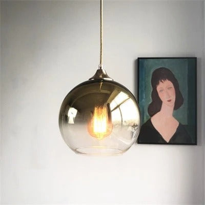 Lysara Glass Pendant Light | Ombre Champagne & Rose Gold