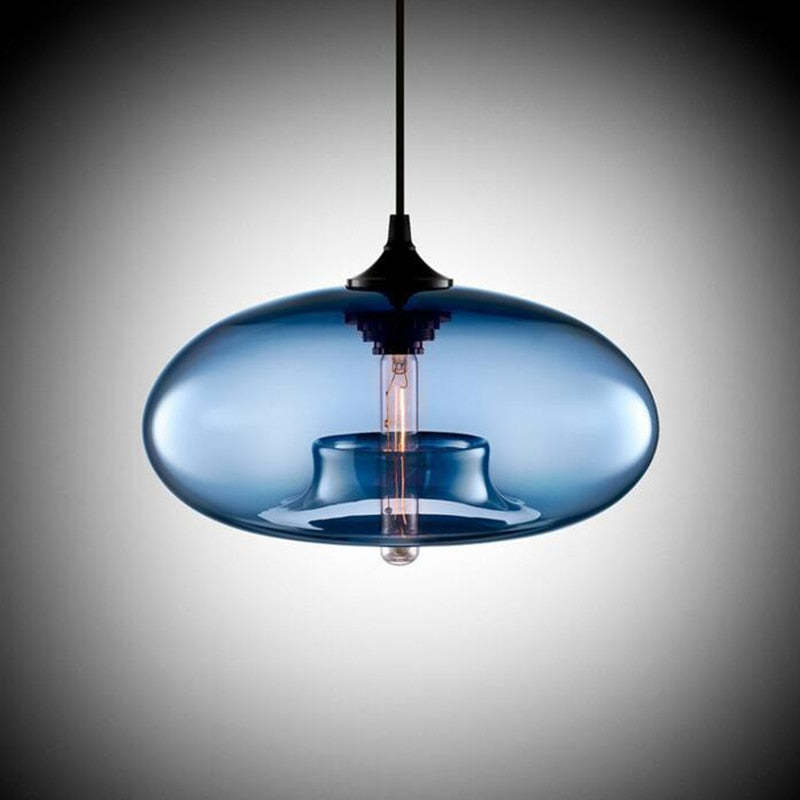 Valentina Modern Bread Shaped Glass Pendant Light, 6 Colour | ventumra