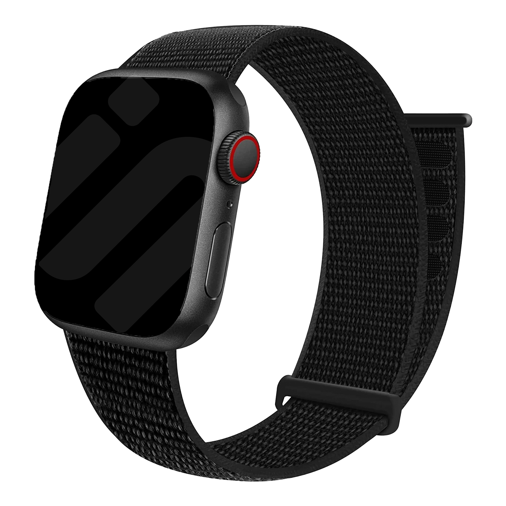 Nylonowy pasek do zegarka Apple Watch z zapięciem na rzep, czarna wersja | Ventumra