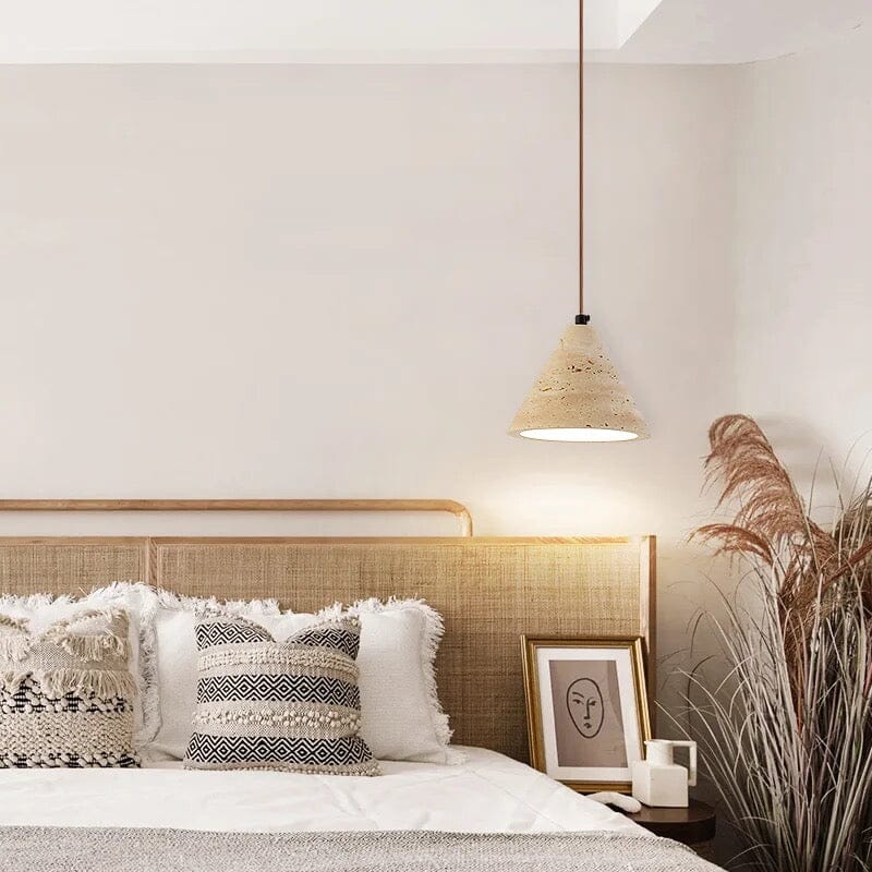Ardent Travertine Cement Pendant Light With Wabi Studio Style
