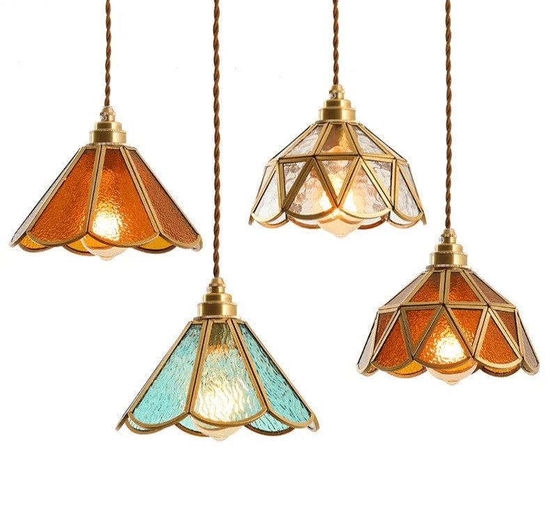 Kairoa Pendant Lamps Japanese Vintage Glass and Copper