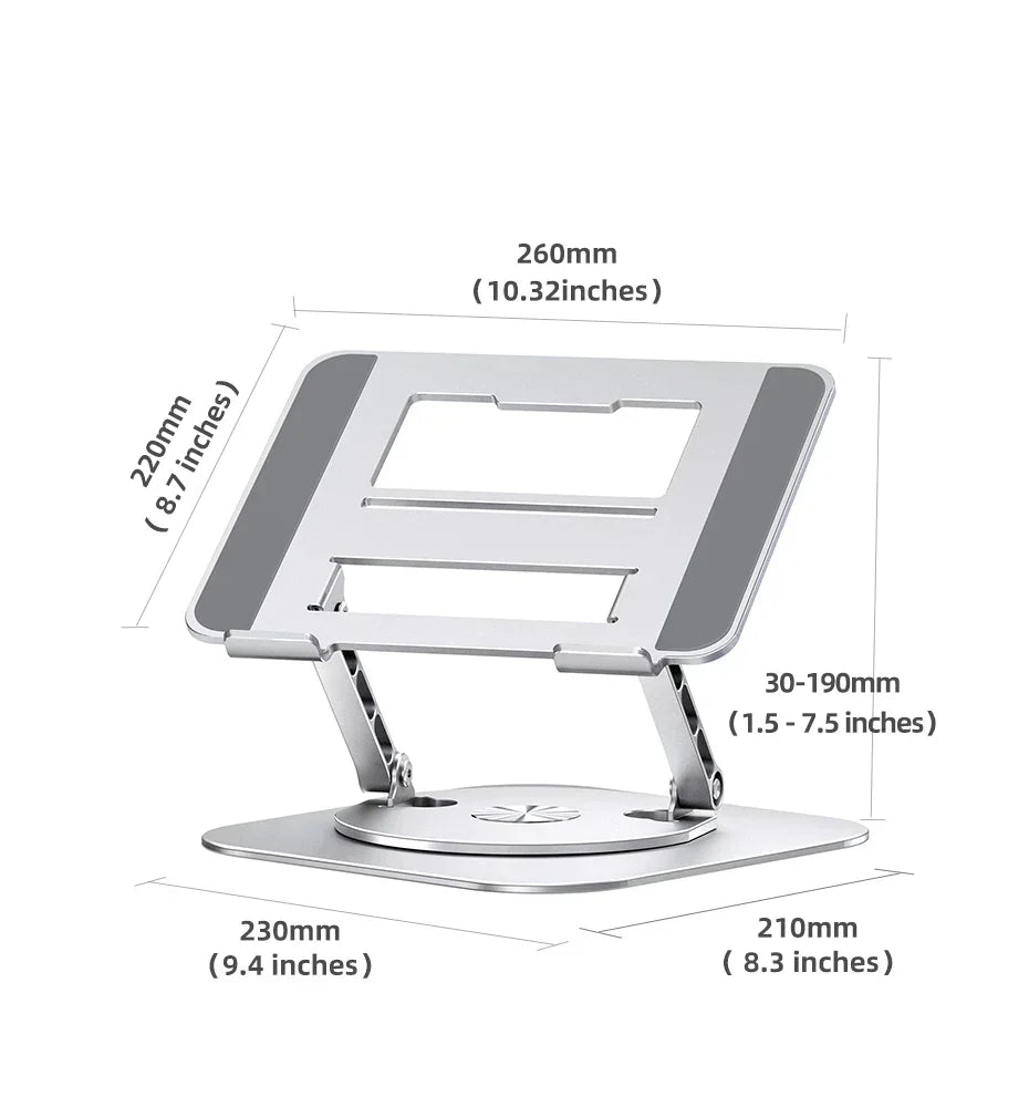 Suport ajustabil pentru laptop — rotație la 360 de grade și unghi de înclinare