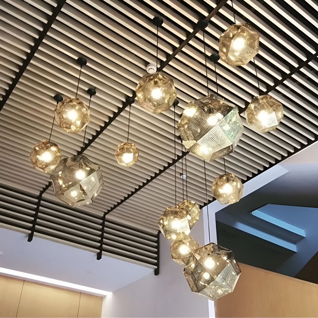 Lyra Geometric Round Pendant Lamp in Electrolytic Metal
