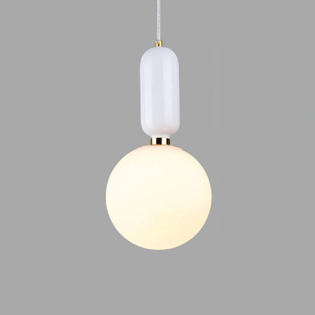 Novae Glass Globe Chandelier Modern Pendant for Dining and Living Areas