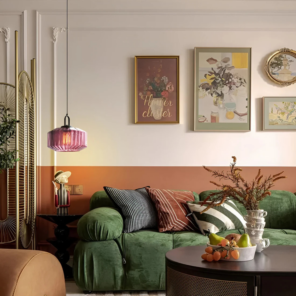 Eloria | Retro Warm-Toned Colored Glass Pendant Lamp