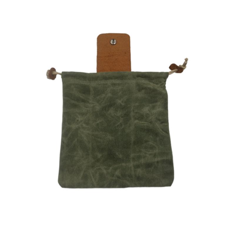 Handgjord naturupptäckarpåse i läder och canvas - vintagestil