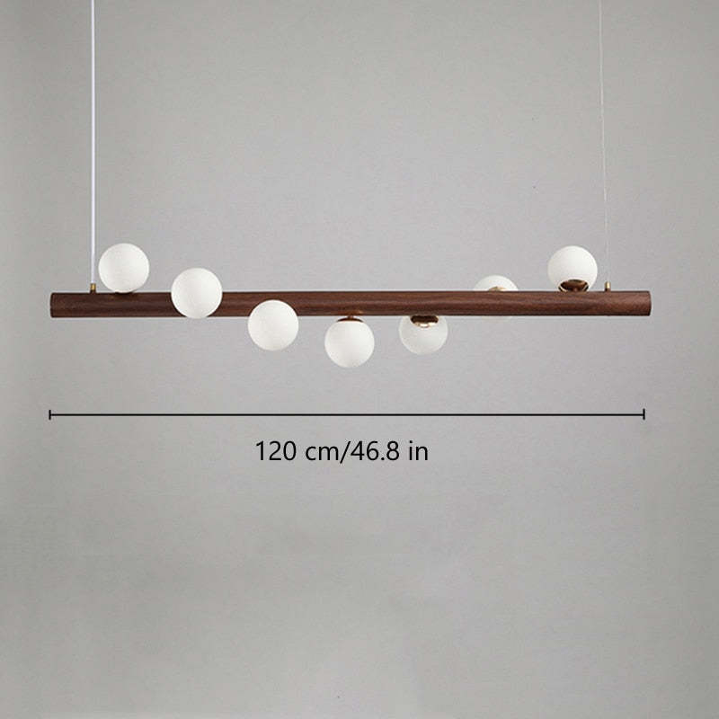 Valentina Glass Bubble Pendant Light Wood/Walnut | ventumra