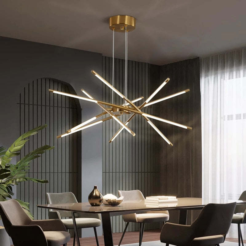 Arisha Pendant Light, Black/Gold, 6/8/10/12 Heads | ventumra