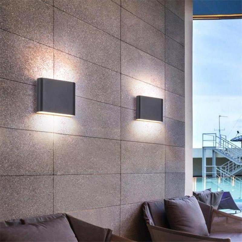 Bastro Modern Rectagulart Waterproof Outdoor Wall Lamp, Black/White | ventumra