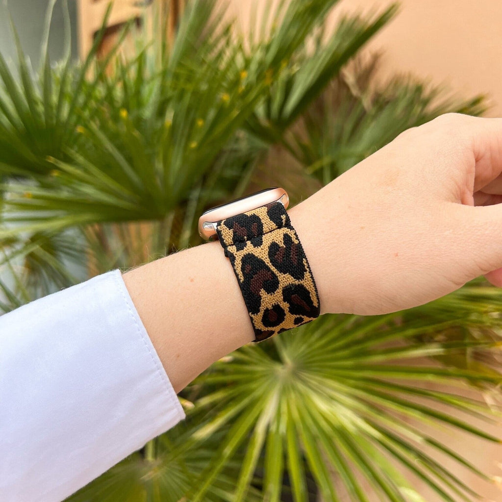 Elastický řemínek s leopardím vzorem pro Apple Watch na každodenní nošení | Ventumra