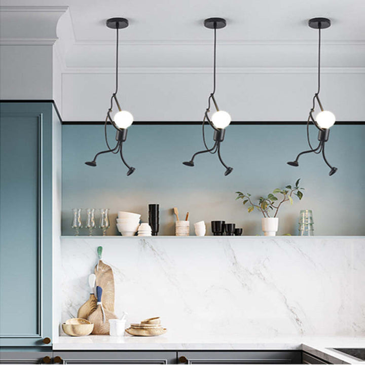 JoyGlimmer Doll Shaped Pendant Light Retro Style Decor
