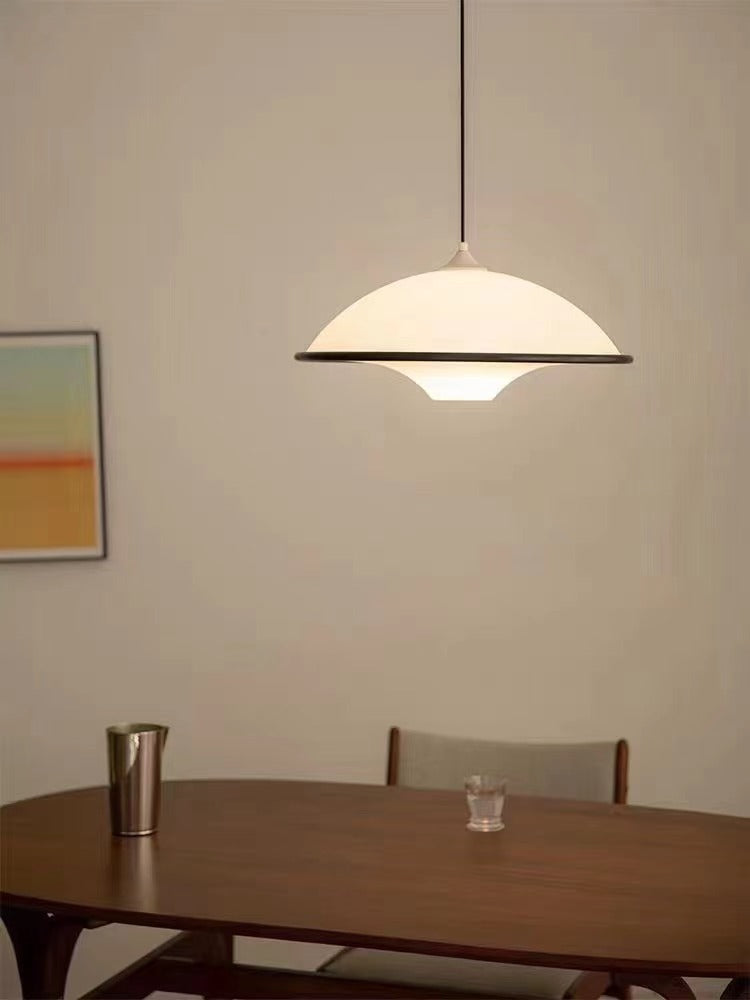 Novara | Minimalist UFO Pendant Light With Black Trim