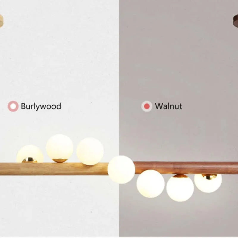 Valentina Glass Bubble Pendant Light Wood/Walnut | ventumra