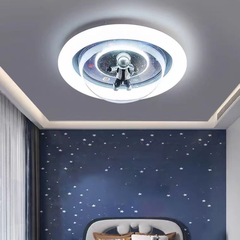 Aria Cosmic Astronaut & Galaxy Motif Flush Mount Ceiling Light | ventumra