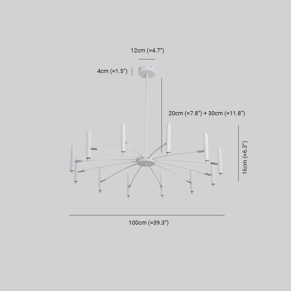 Arisha Modern Blown Linear Metal Multi-heads Chandelier | ventumra