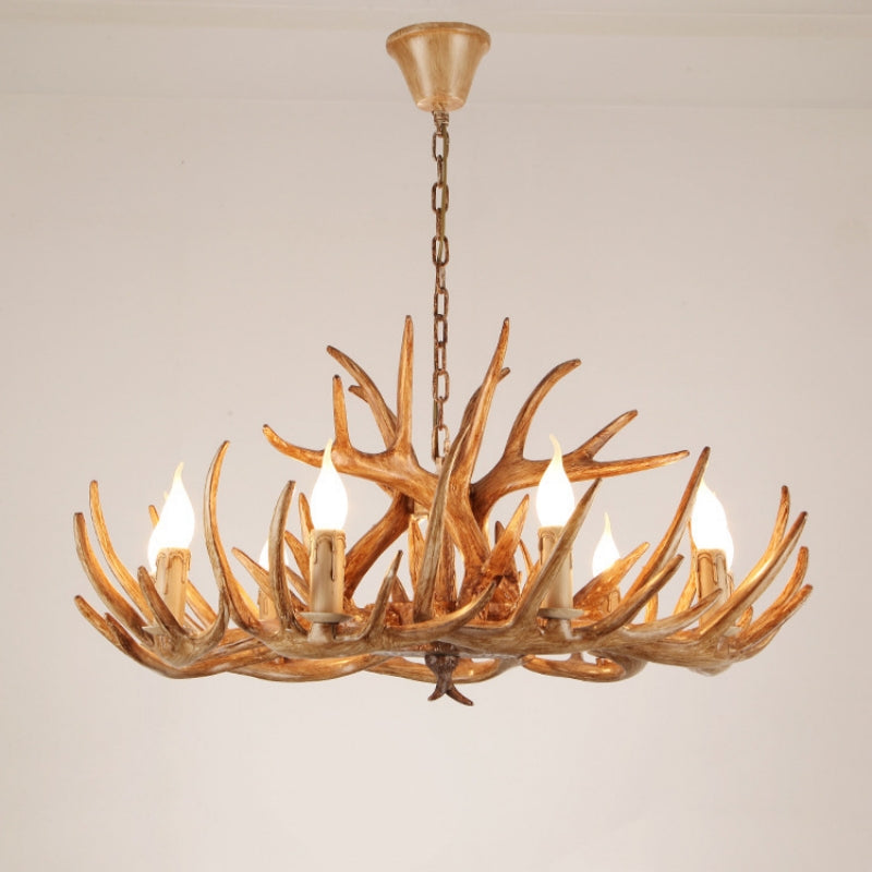 Silva Retro Deer Antlers Candle light Horn Resin Chandelier | ventumra