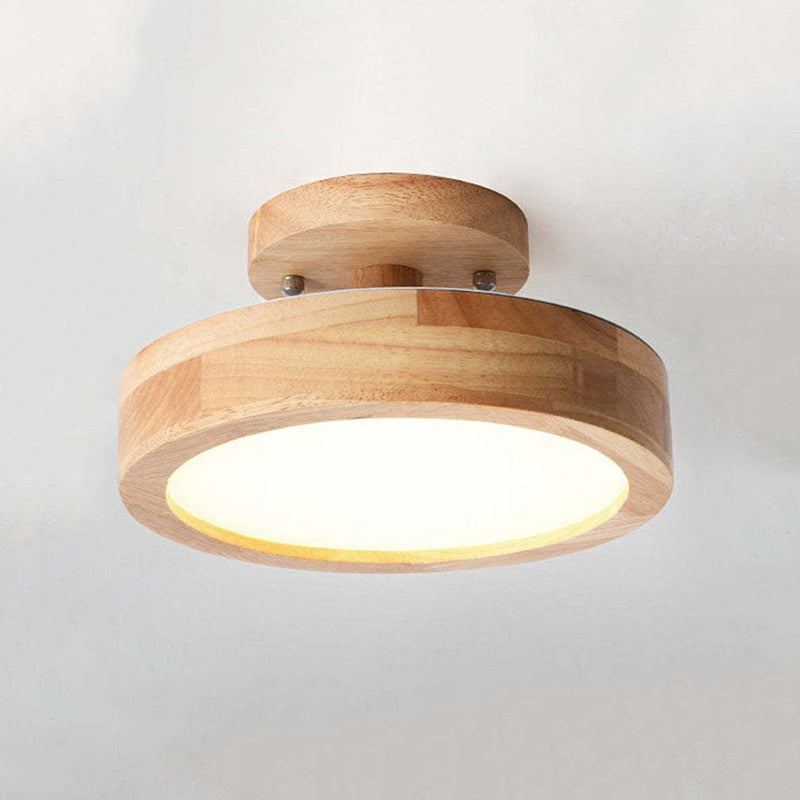 Orya Round LED Flush Mount Ceiling Light Modern Wood Colorful | ventumra
