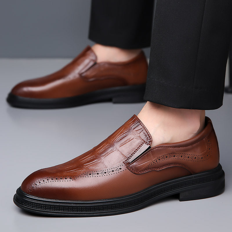 Chaussures Homme Style Britannique – Cuir Élégant à Bout Pointu