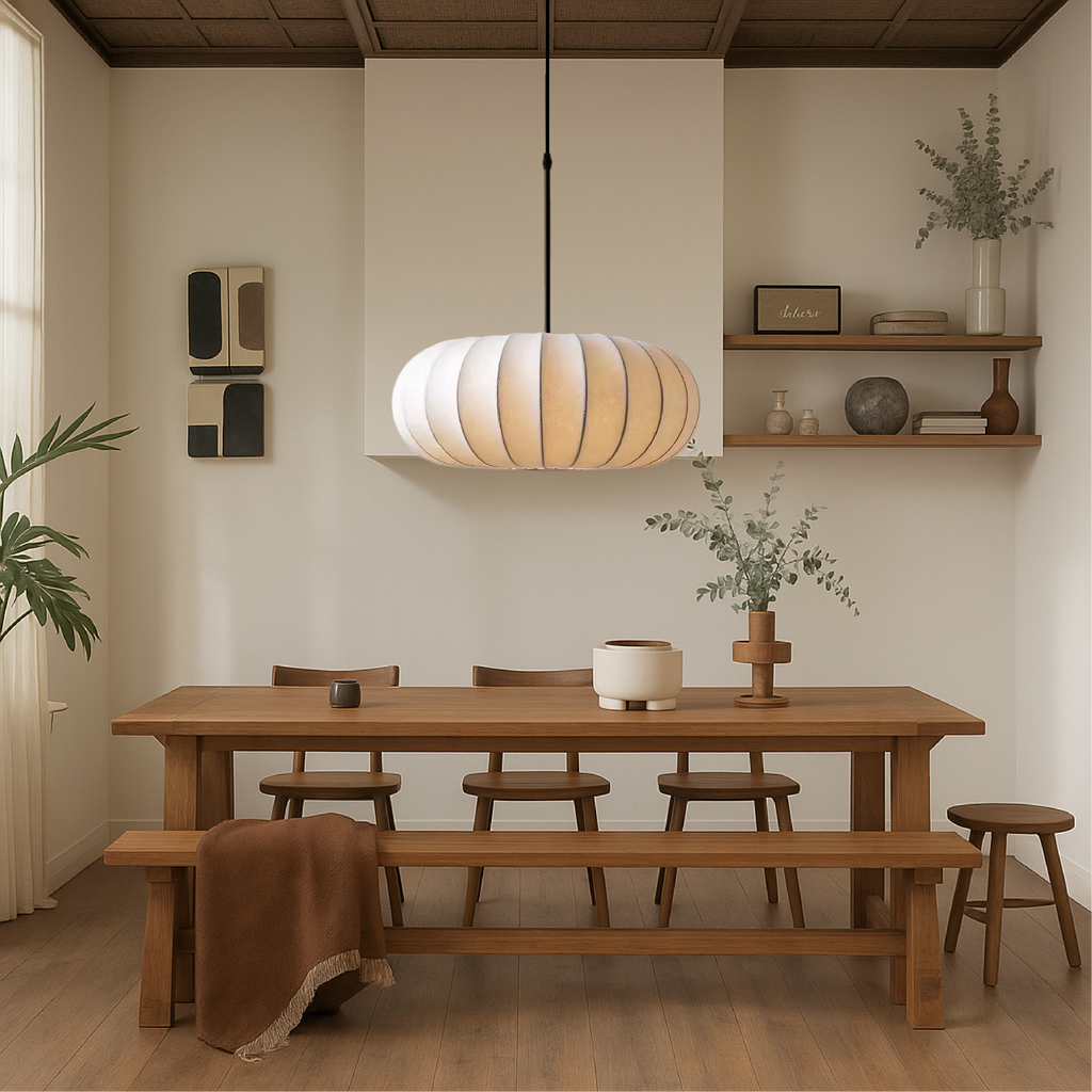Japandi Ribbed Pendant Light | Ventumra