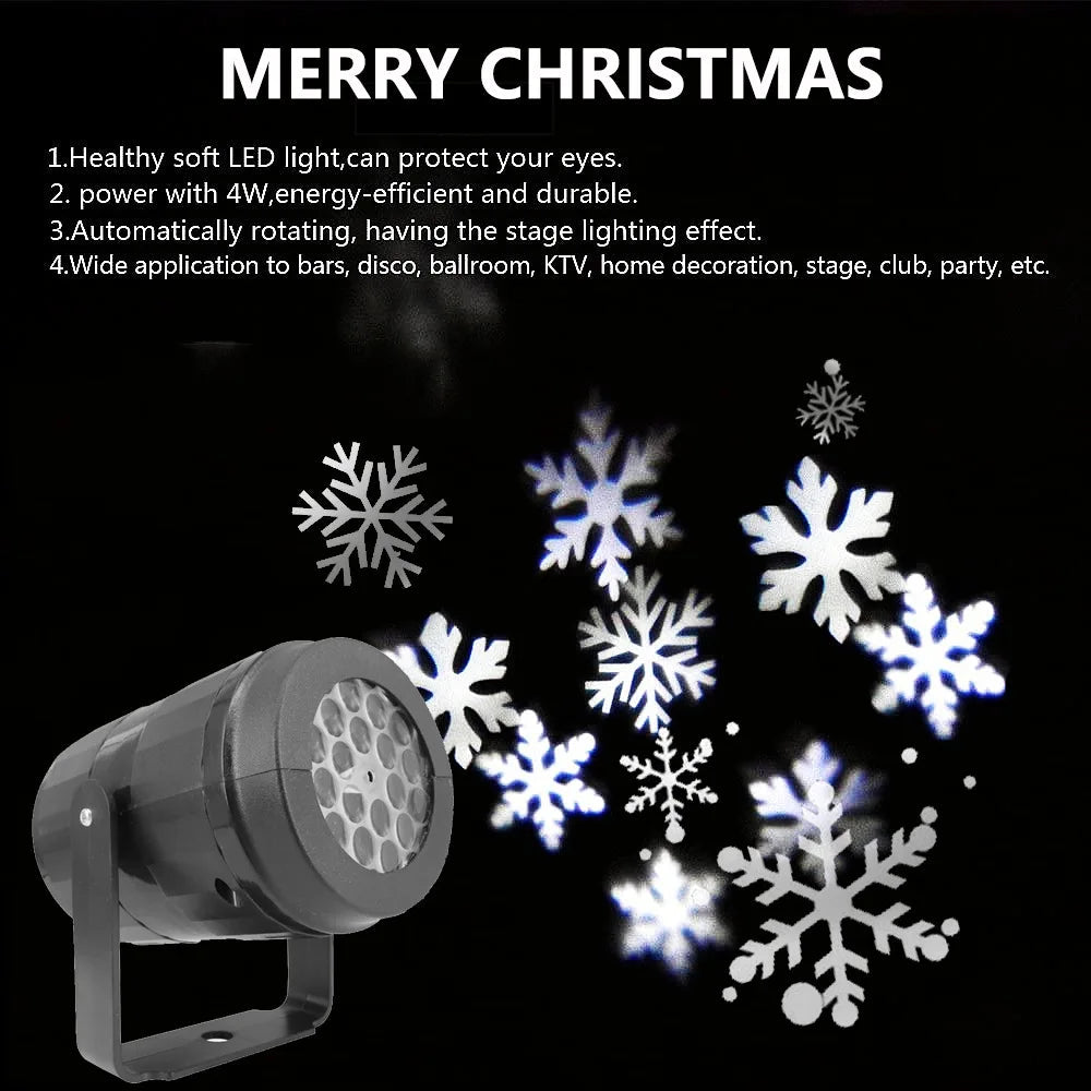 Snowflake Magic LED Projector — USB Powered, Weatherproof