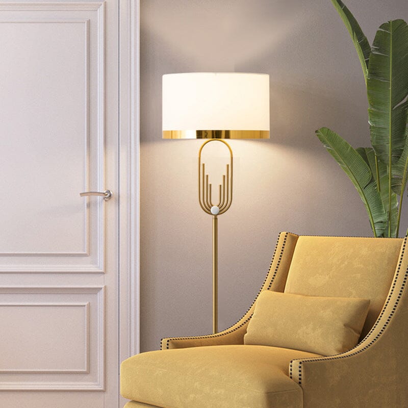 ElaraLux Golden Art Deco Floor Lamp | Modern Floor Light