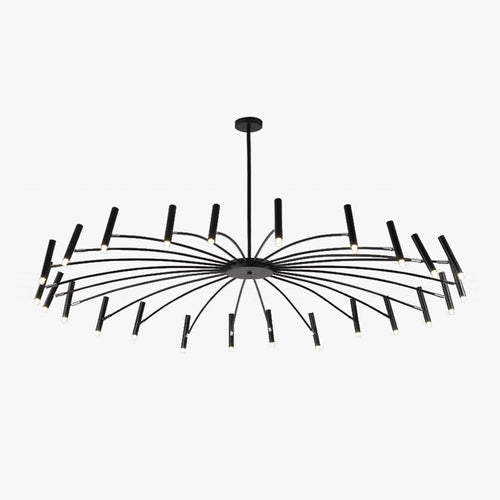 Arisha Modern Blown Linear Metal Multi-heads Chandelier - Neutralighting