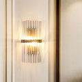 Ray Modern Cylindrical Metal/Crystal Wall Lamp, Gold | ventumra