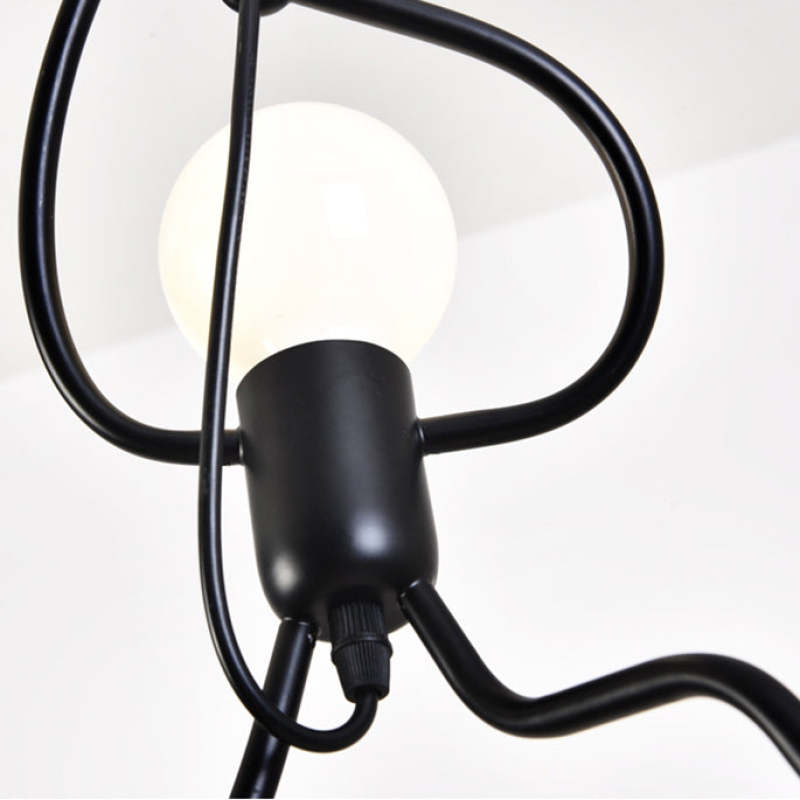 Miro Retro Modern Iron Man Pendant Light, Black | ventumra