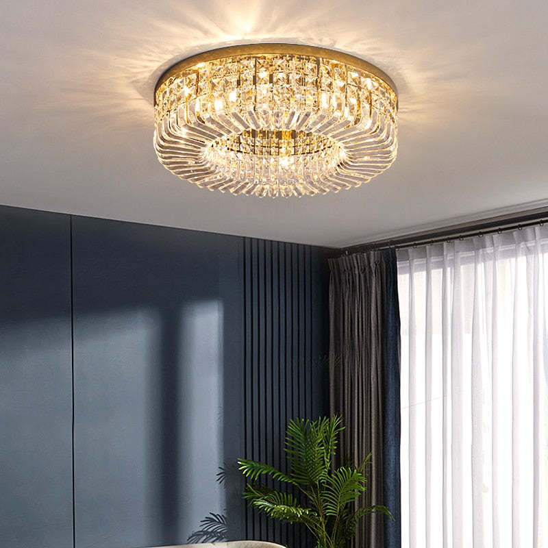 Kristy Luxury Flush Mount Metal/Crystal Ceiling Light - Neutralighting