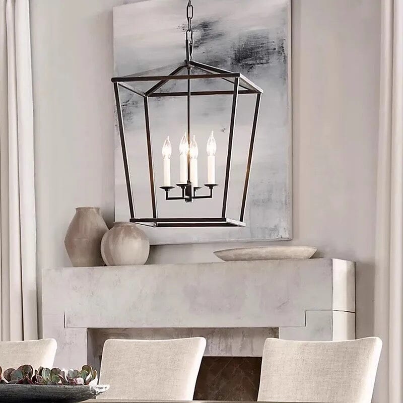 Asteron Retro Candle Cage Pendant Light for Dining Rooms