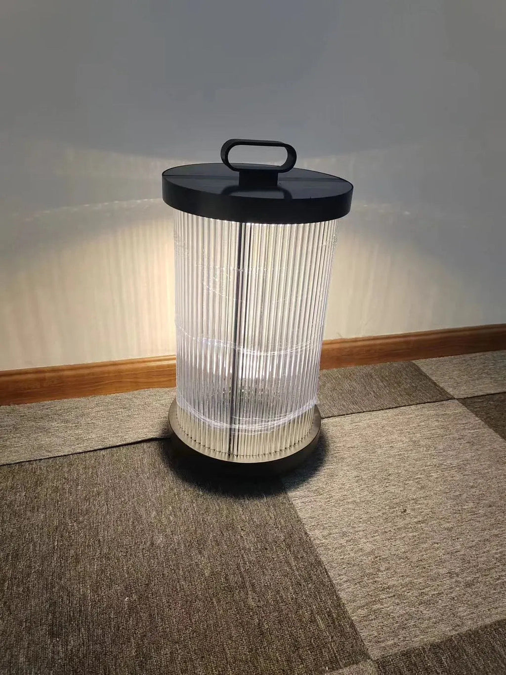 LumaVerde Outdoor Lantern Lamp Waterproof With Ribbed Glass