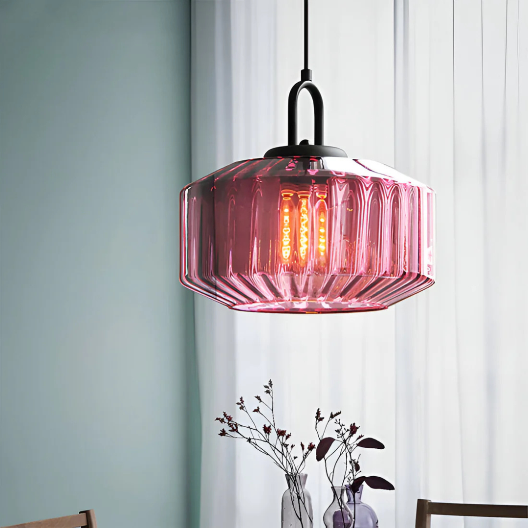 Eloria | Retro Warm-Toned Colored Glass Pendant Lamp