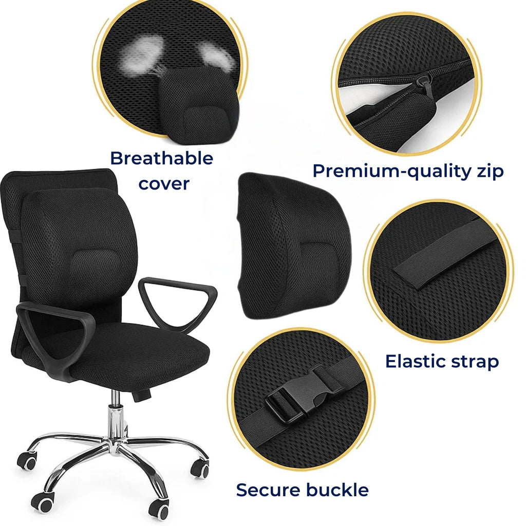 ComfortPlus ergonomikus derékpárna — memóriahab, légáteresztő