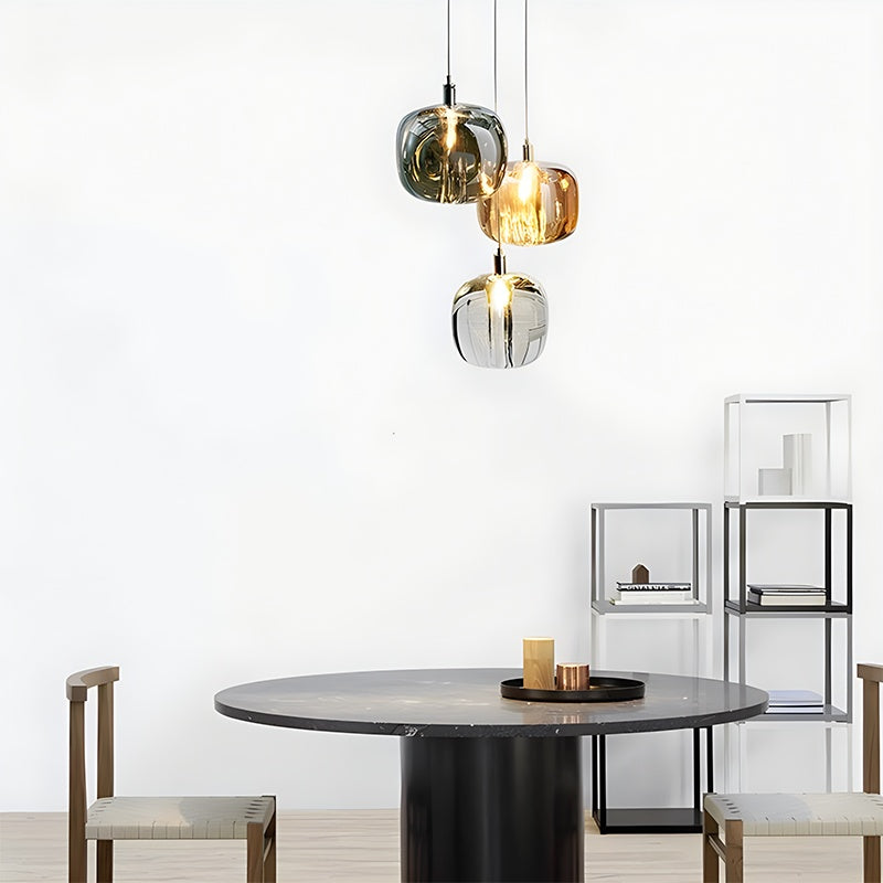 Multicolor Glass Pendant Light Fixture With Layered Lighting | Ventumra