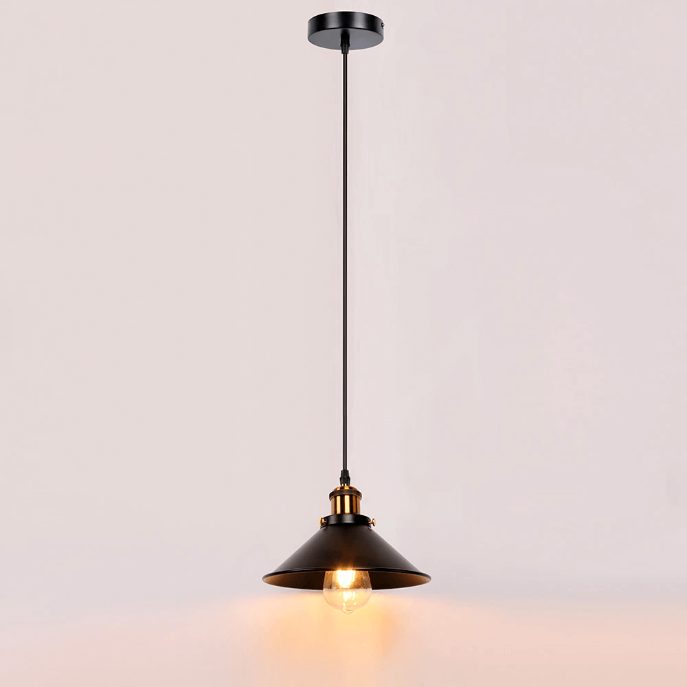 Elora Brass Cone Pendant Light in Vintage Industrial Style